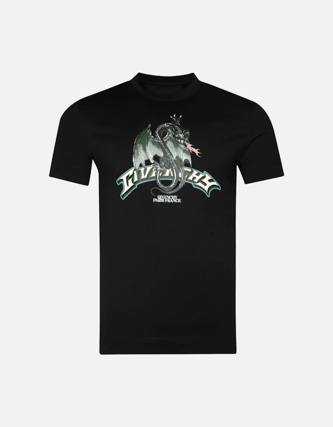 Dragon Flames Design Slim Fit Black T-Shirt, 5 of 4