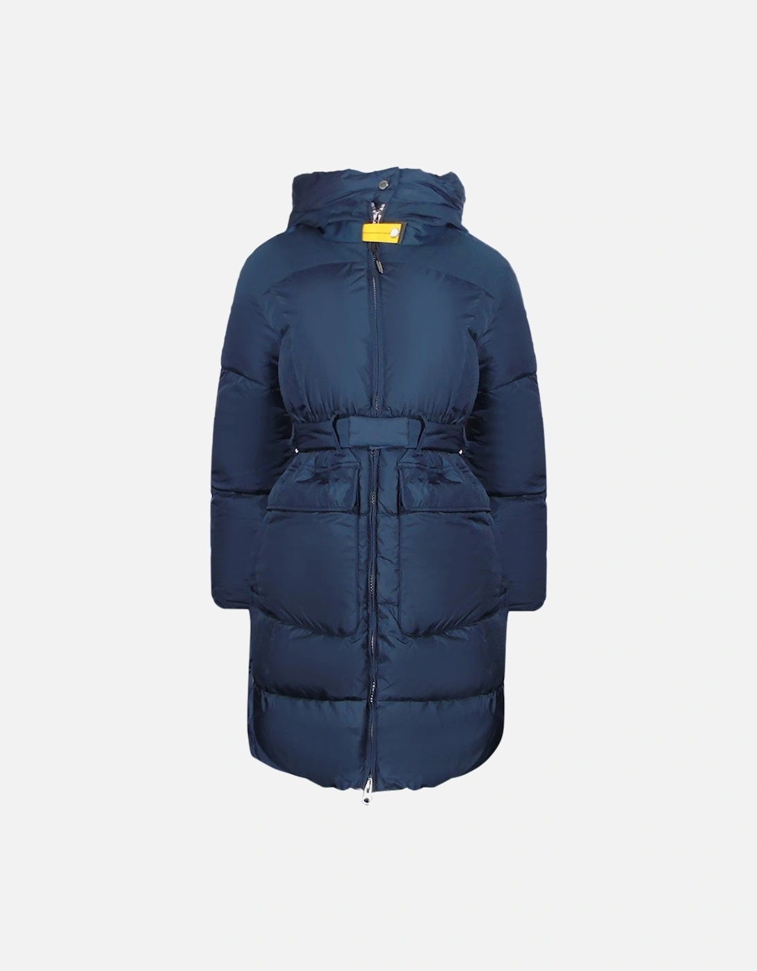 Moka Navy Blue Hooded Long Down Jacket, 4 of 3