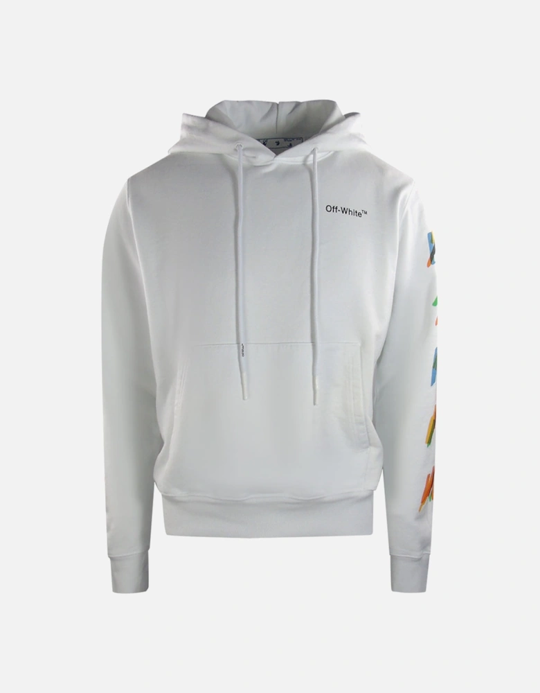 SMR Print Logo Slim Fit White Hoodie