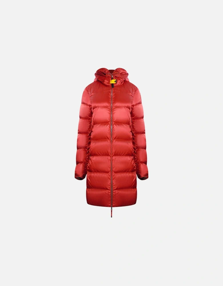 Marion Red Long Hooded Down Jacket