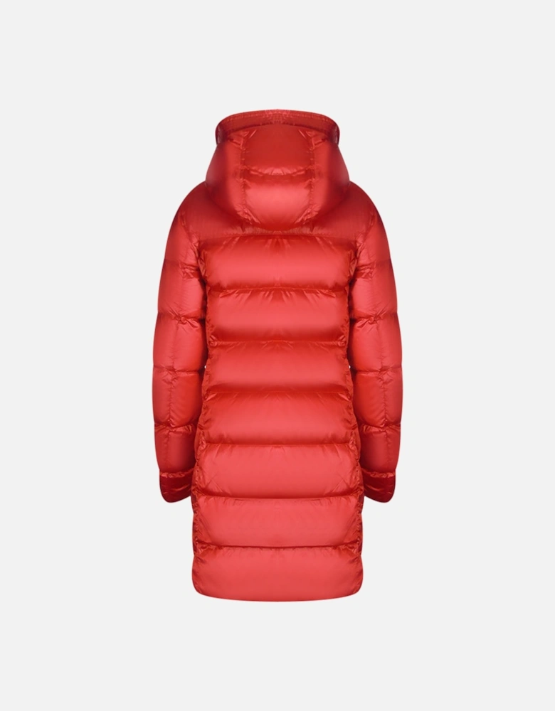 Marion Red Long Hooded Down Jacket