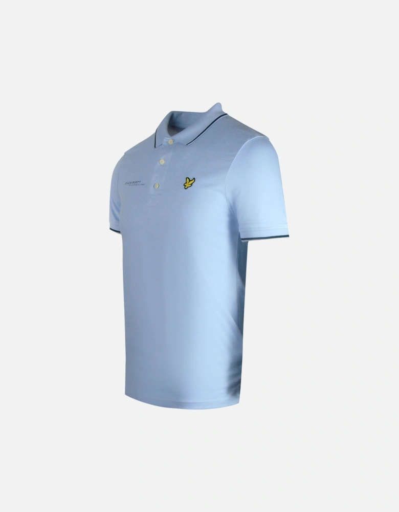 Lyle & Scott Co-Ordinates Print Tipped Collar Light Blue Polo Shirt