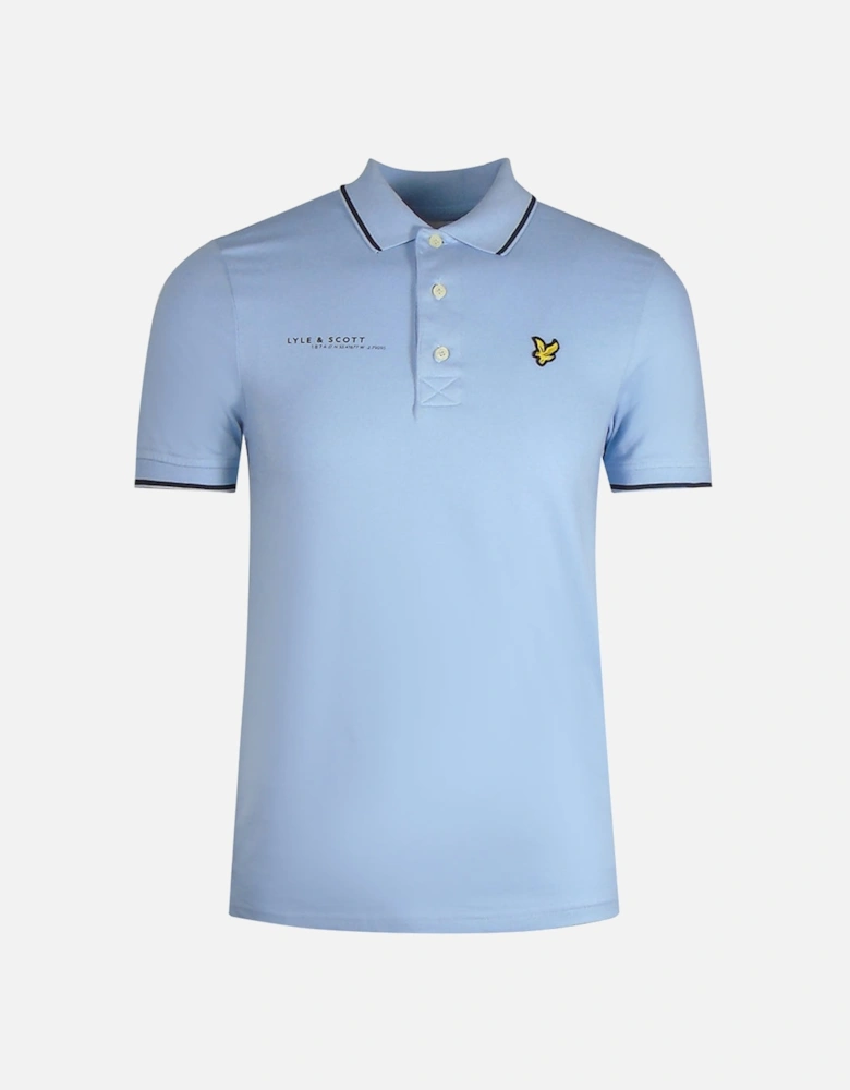 Lyle & Scott Co-Ordinates Print Tipped Collar Light Blue Polo Shirt