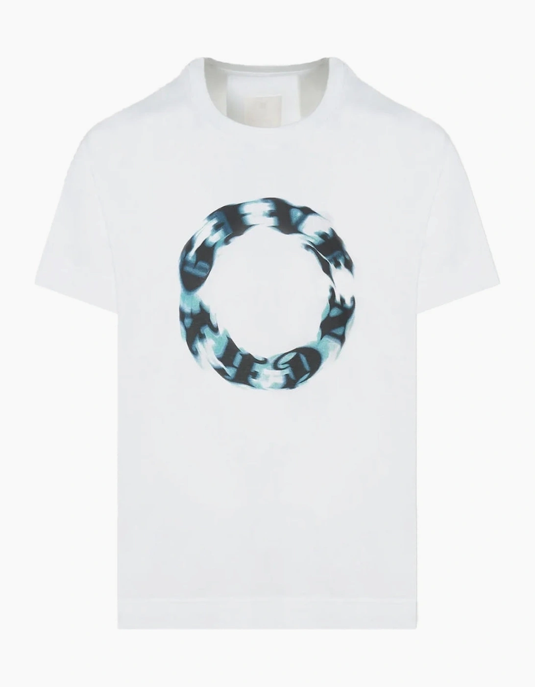Givenchy Men's White Circle Logo Oversized T-Shirt  36 S