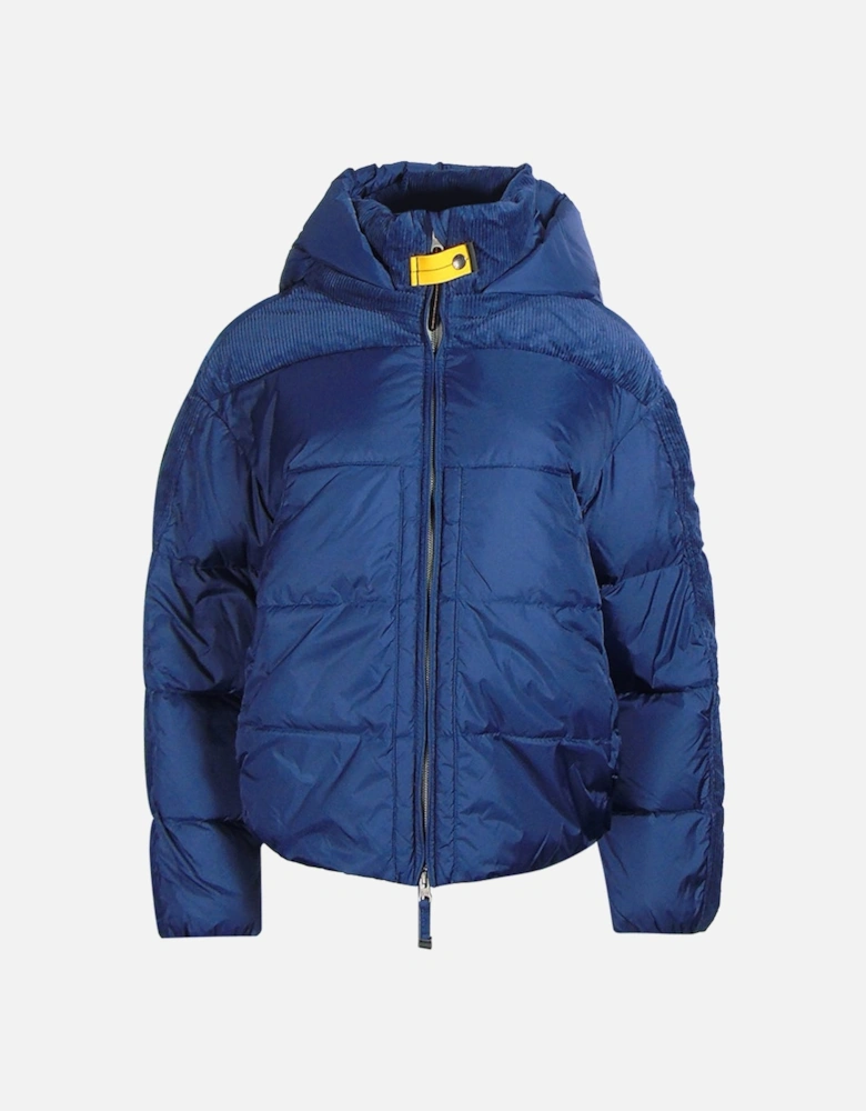 Mirror Eclipse Dark Blue Down Hooded Jacket