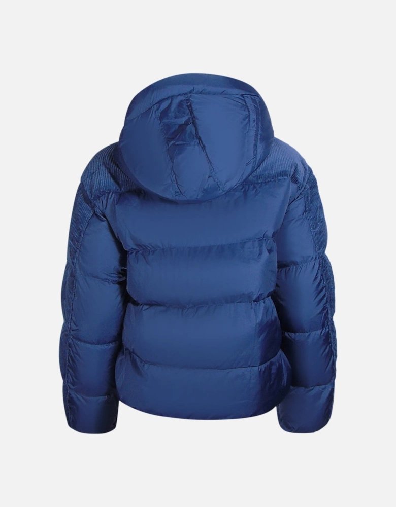 Mirror Eclipse Dark Blue Down Hooded Jacket