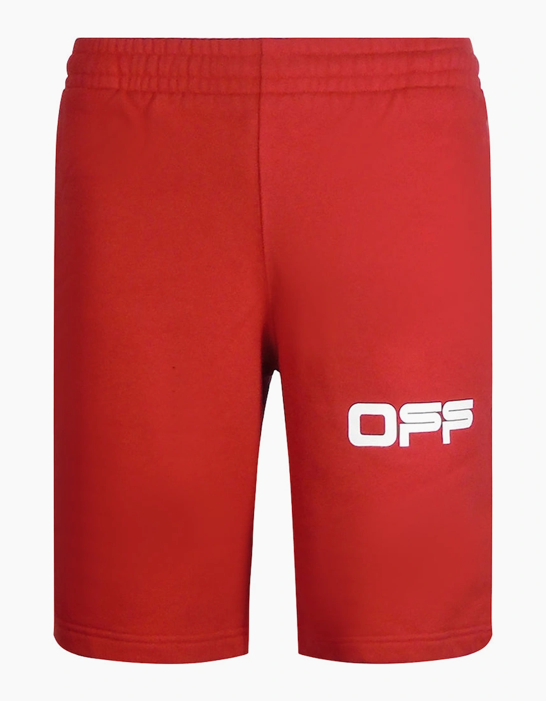 Men's Off-White Airport Tape Design Red Sweat Shorts - Size: 33/32/32