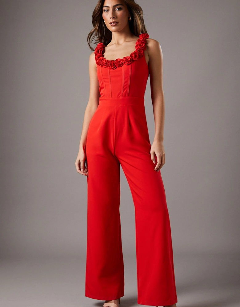 Rosette Trim Jumpsuit