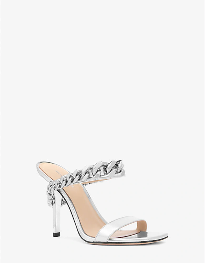 Bianca Embellished Metallic Leather Sandal