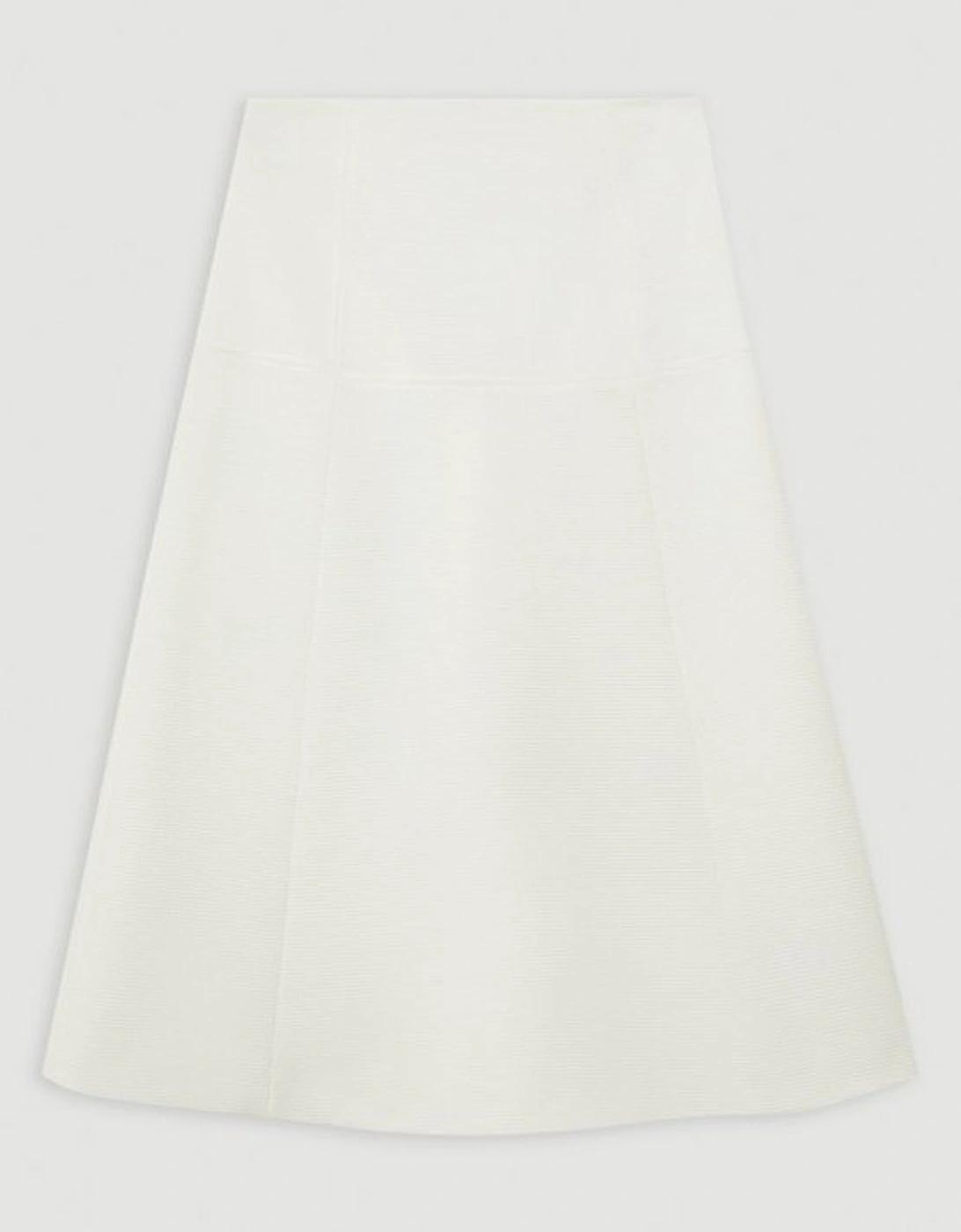 Tailored Textured Full Midi Skirt