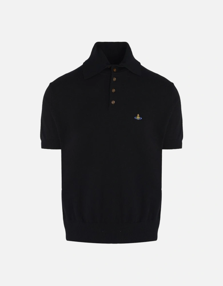 Alex Knitted Polo Black