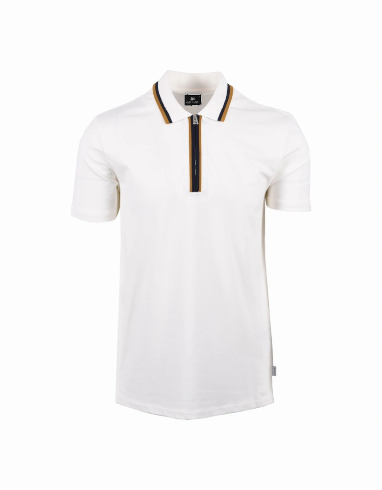 Reg Half Zip Polo Ecru