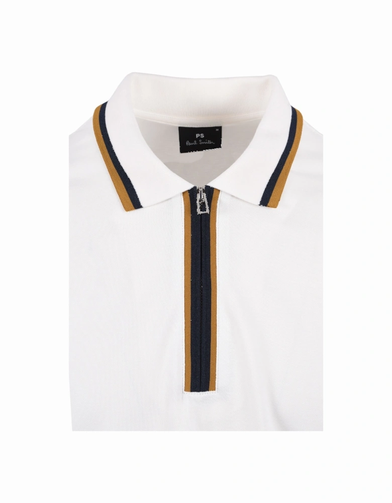 Reg Half Zip Polo Ecru