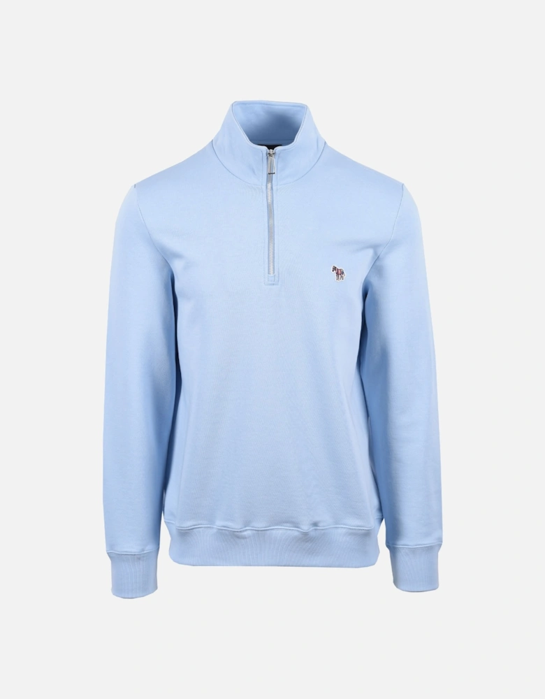 Reg Fit Half Zip Sweat Zebra Light Blue