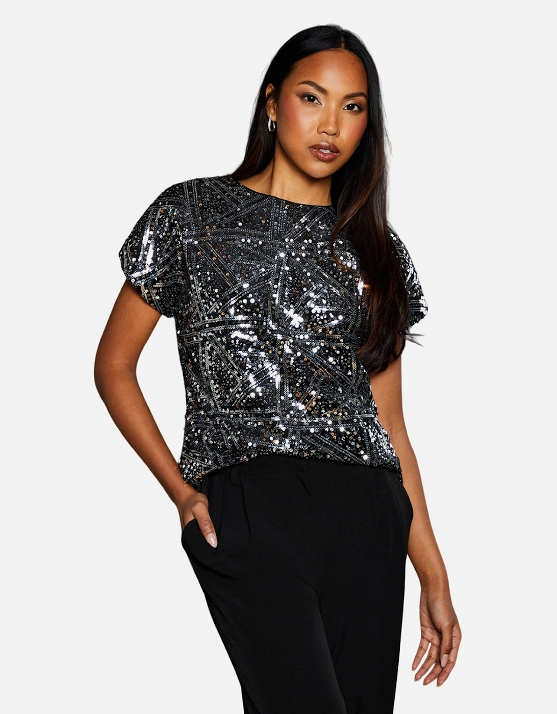 Womens/Ladies Sequin Top, 4 of 3