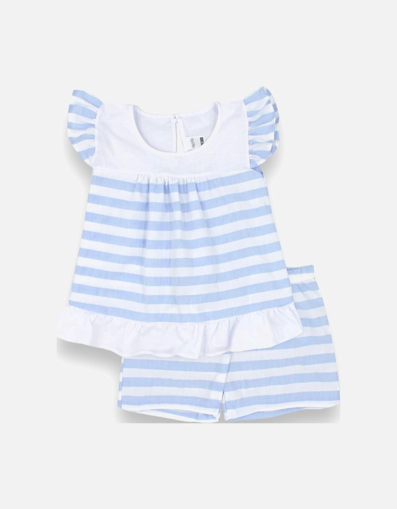 Blue Stripe Short Set