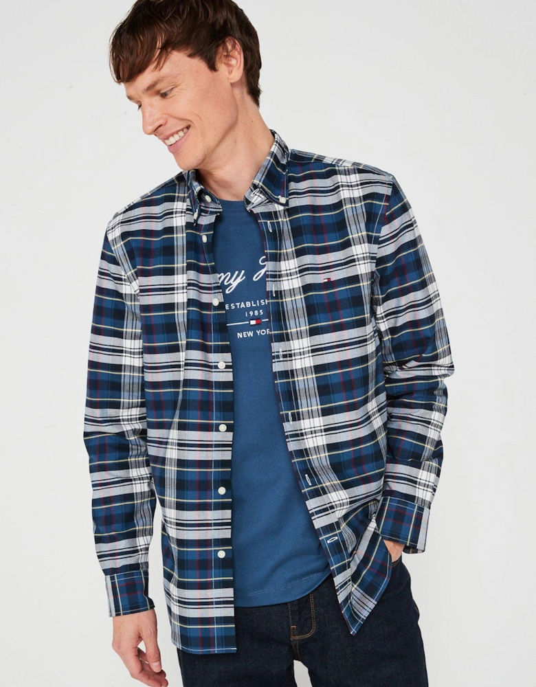 Regular Fit Heritage Plaid Oxford Shirt - Dark Blue