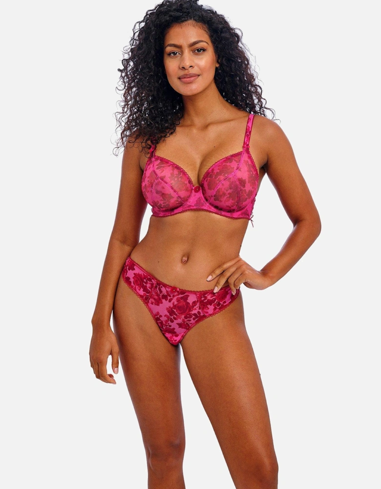 Rose Blossom Underwired Plunge Bra - Rose