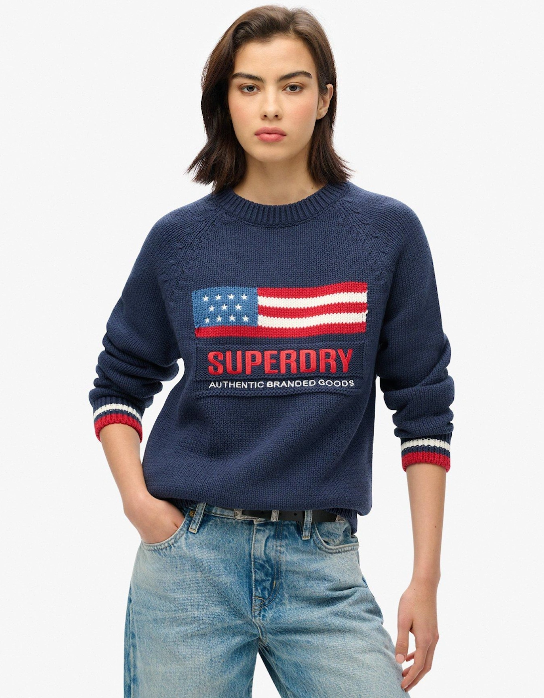 Americana Crew Knit Jumper - Navy, 2 of 1