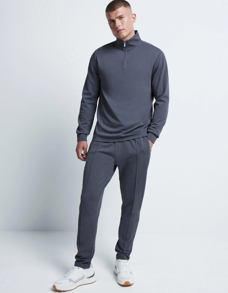 Slim Fit Twill Smart Joggers - Grey