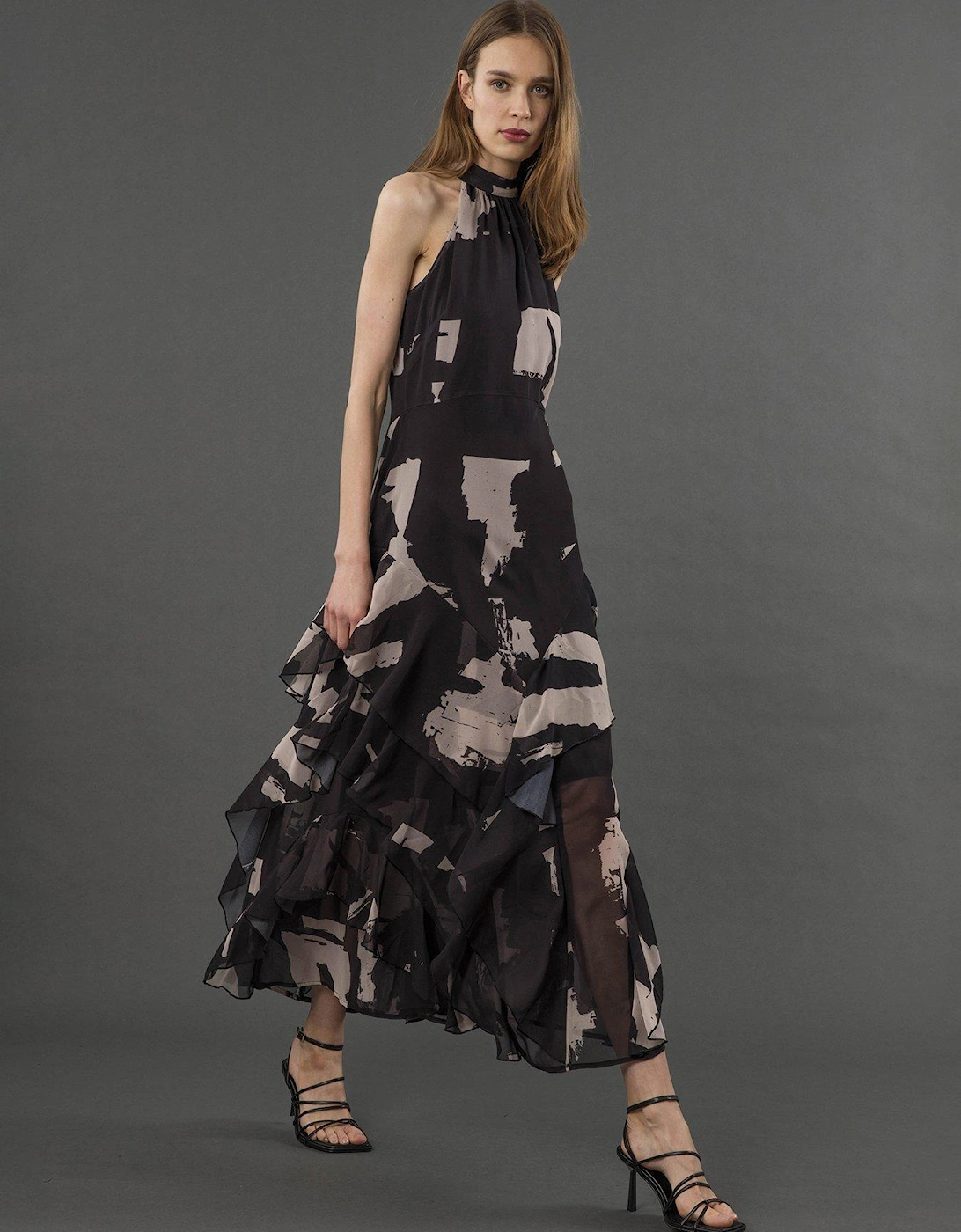 Taylor Maxi Dress With Full Frill Skirt - Black, 2 of 1