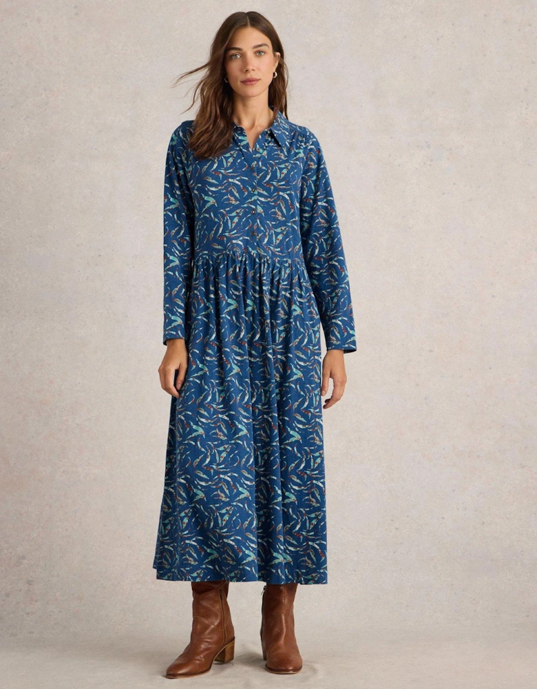 Rylee Jersey Shirt Dress - Blue