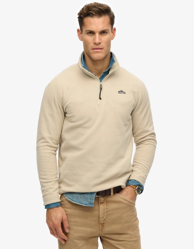 Polar Fleece Half Zip Jumper - Beige