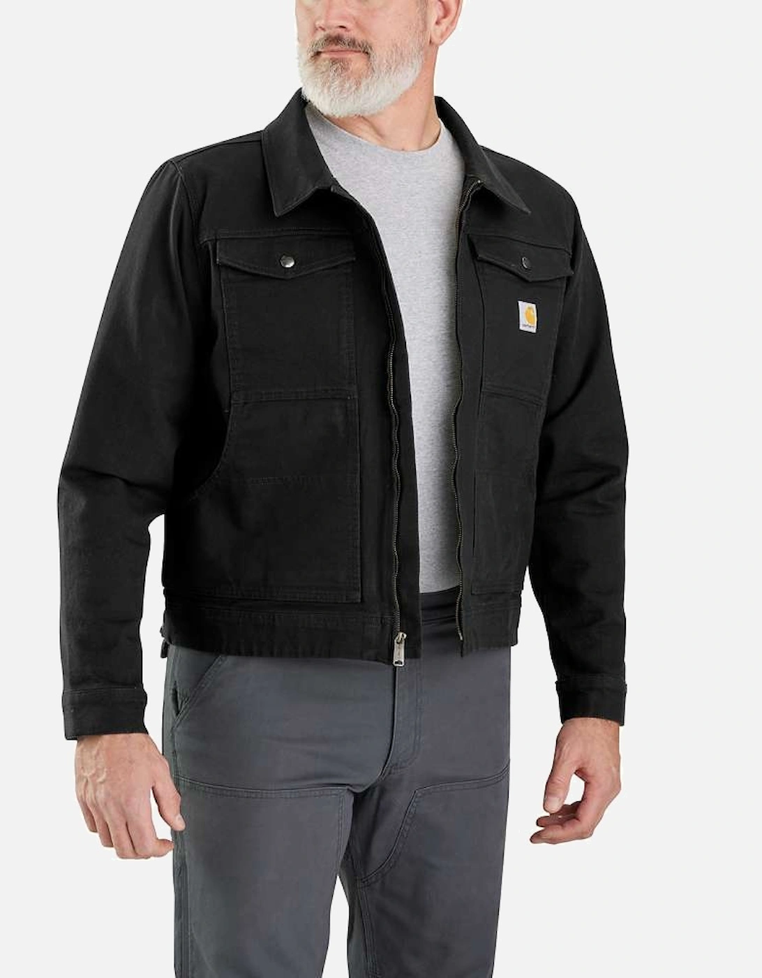 Carhartt Mens Duck Relaxed Fit Full Zip Canvas Jacket, 7 of 6