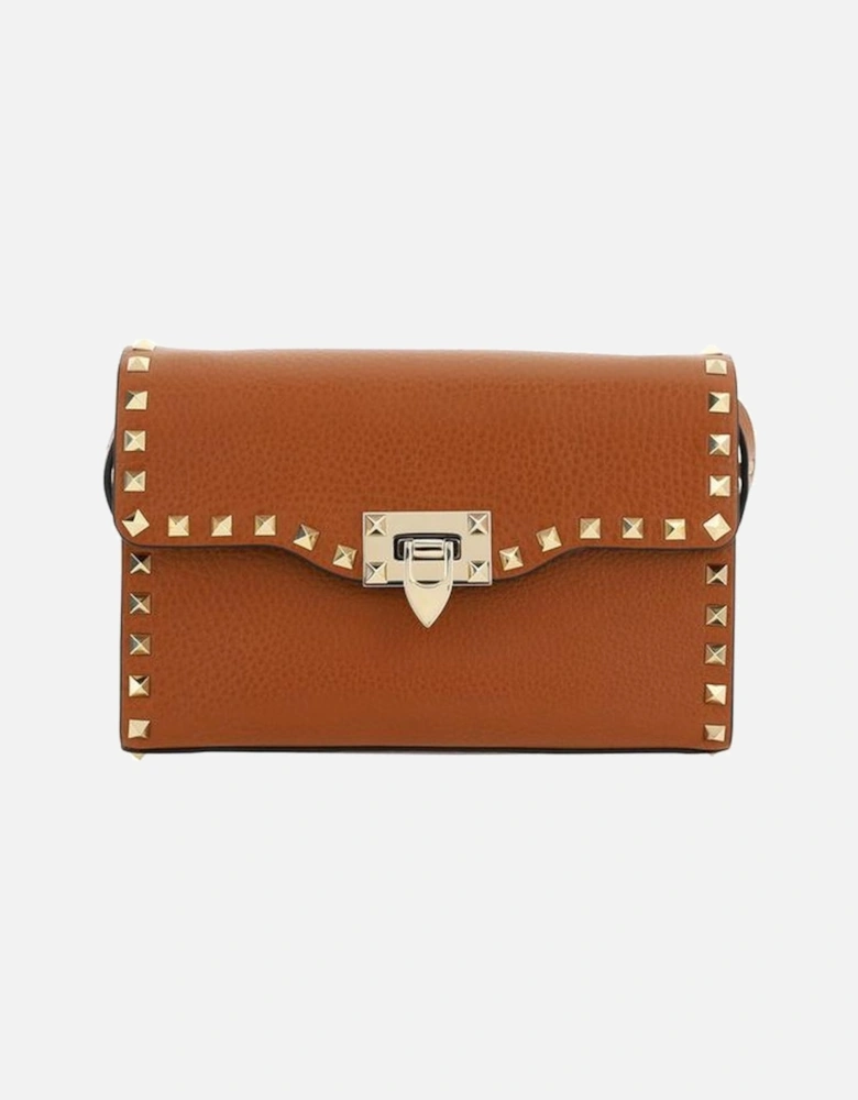 Rockstud Small Leather Shoulder Bag Women - Brown