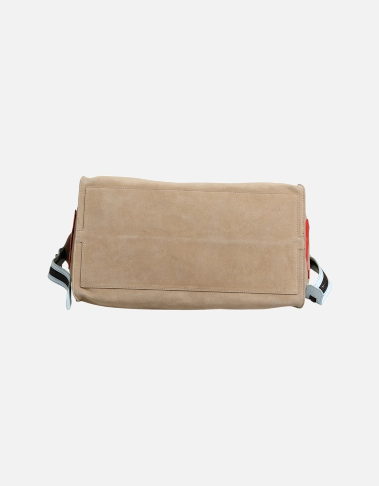 Soft Suede Duffle Bag with Double Handles Women - Beige Luggage