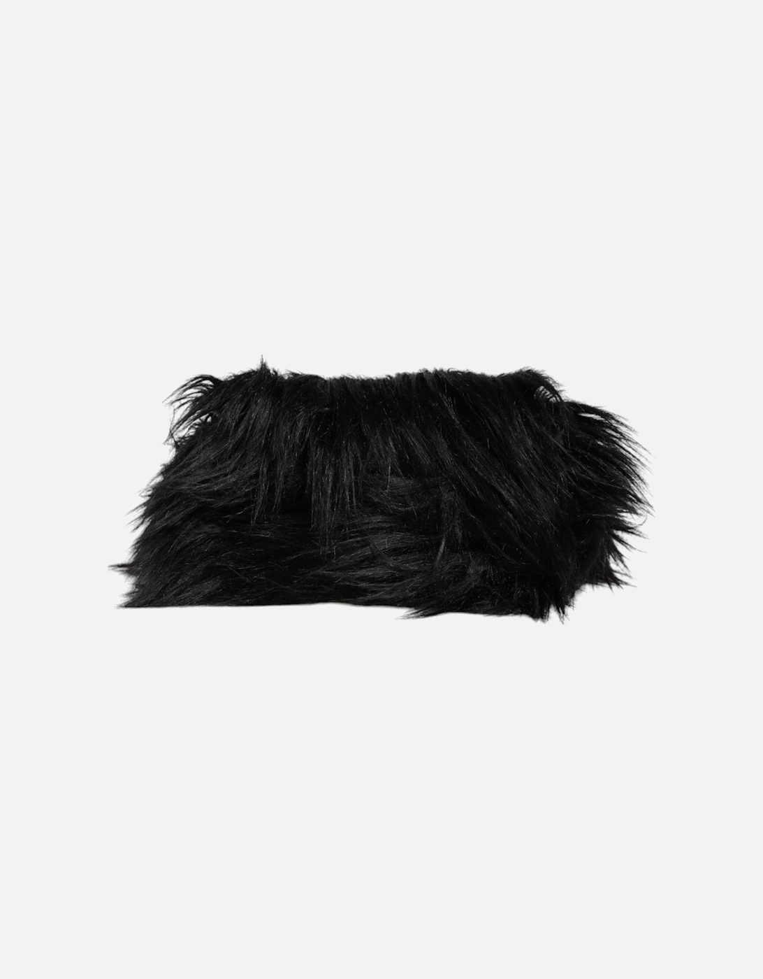 Black Fur Logo Plaque Double Handle Shoulder Bag Women