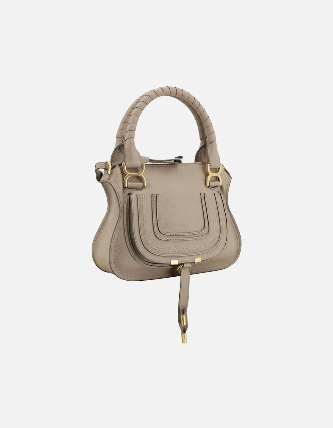 Calfskin Handbag with Top Handles and Tassel Detail Women - Beige