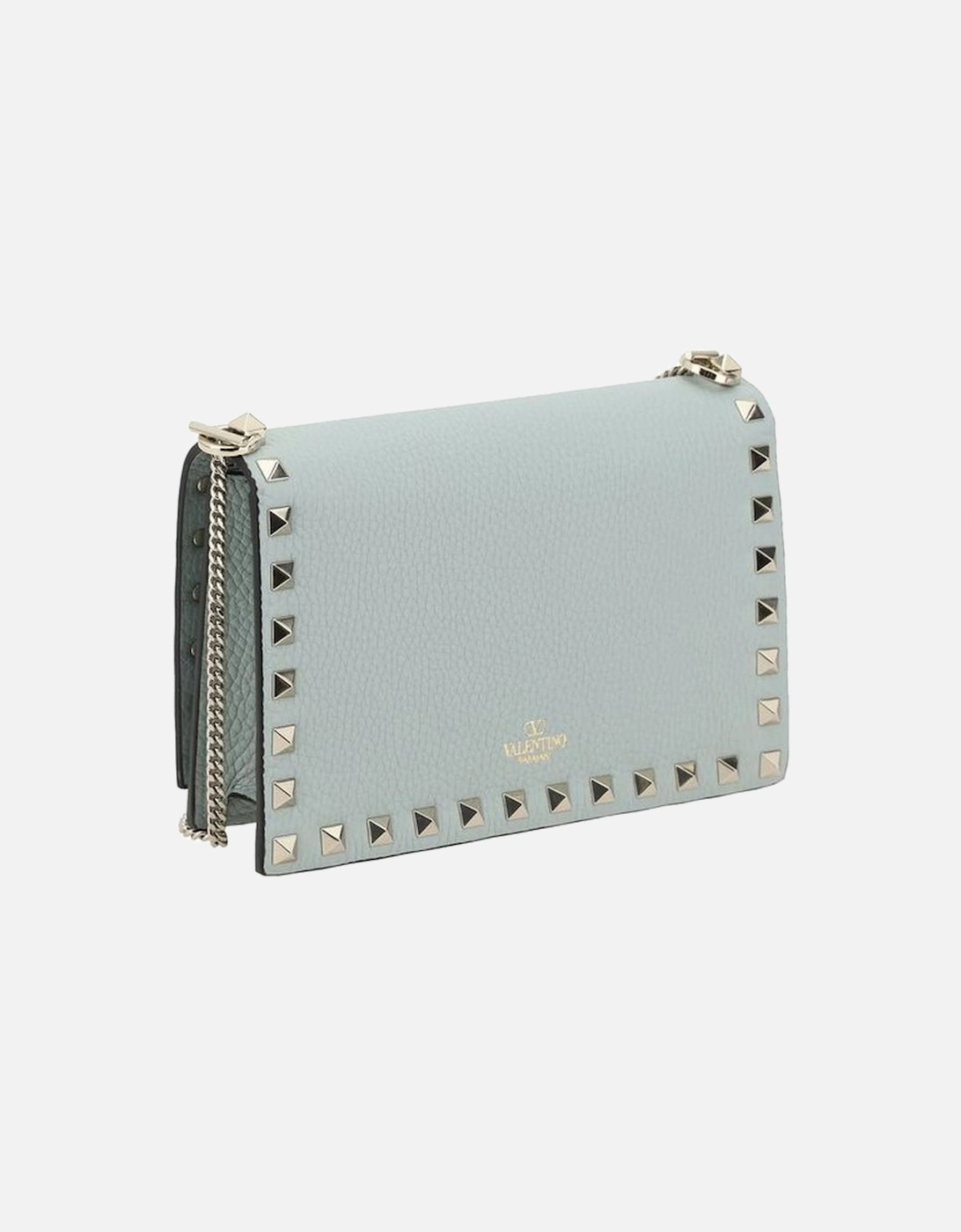 Leather Rockstud Embellished Shoulder Bag Women - Light Blue Wallets