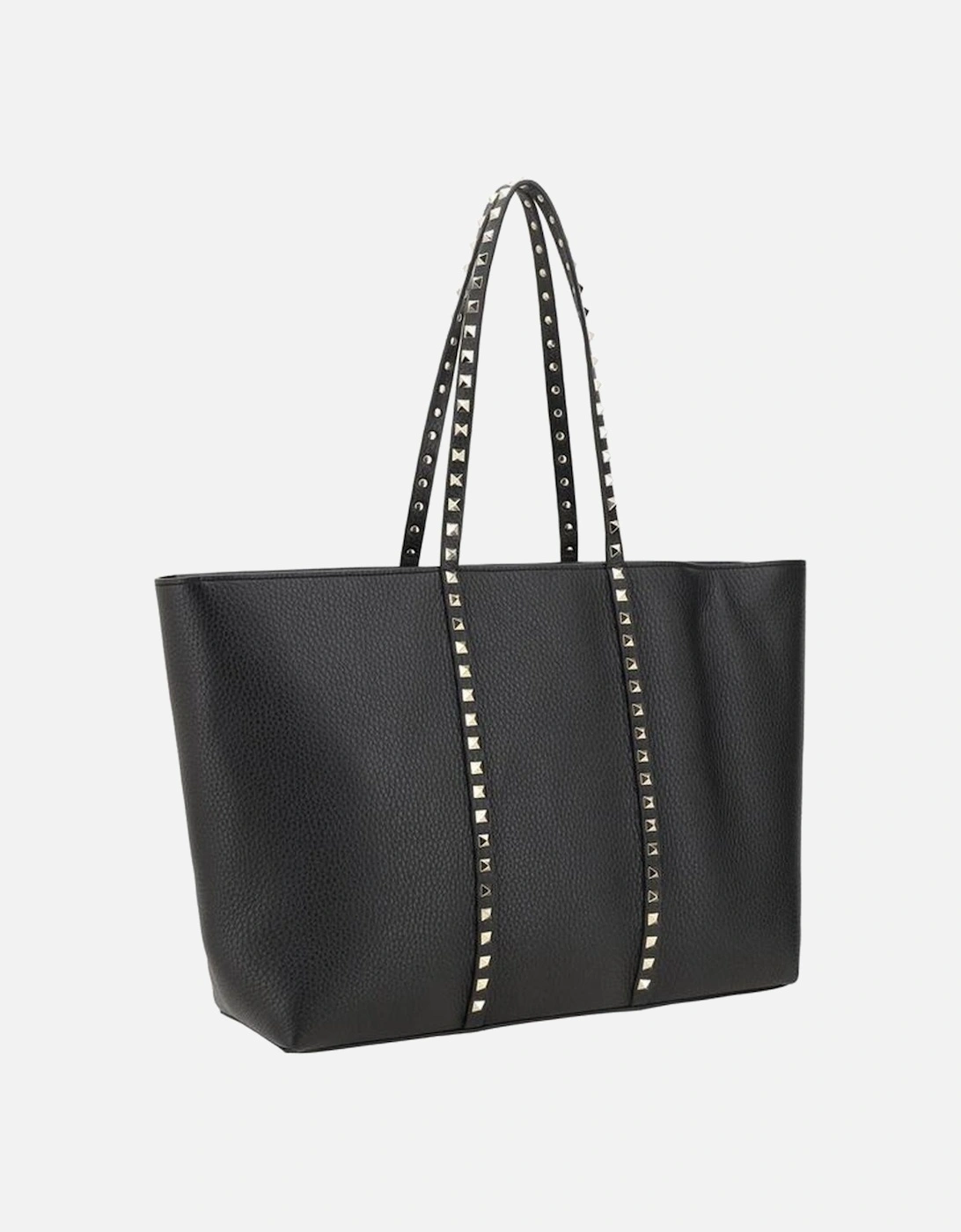 Rockstud Leather Tote Bag with Iconic Studs Women - Black Shoulder