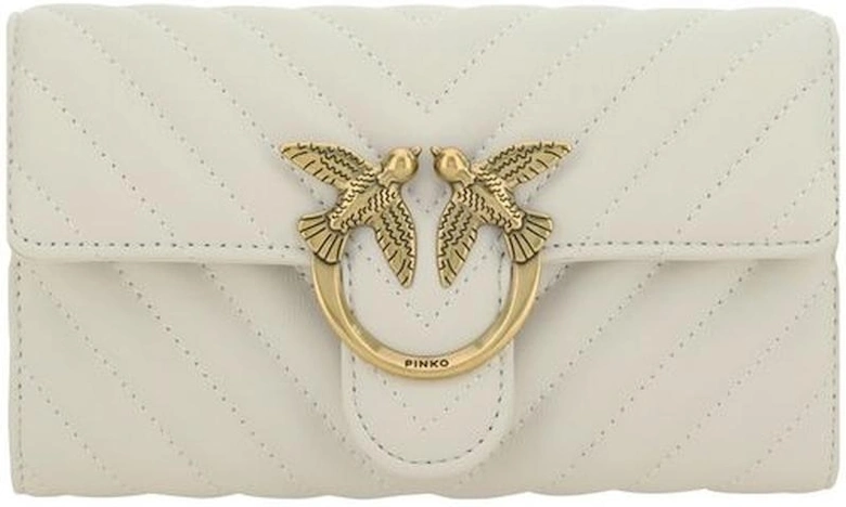 Calfskin Love One Shoulder Wallet with Chain Strap Women - White