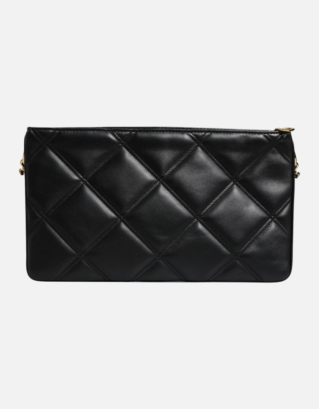 Leather Shoulder Bag with Gold-Tone Hardware Women - Black