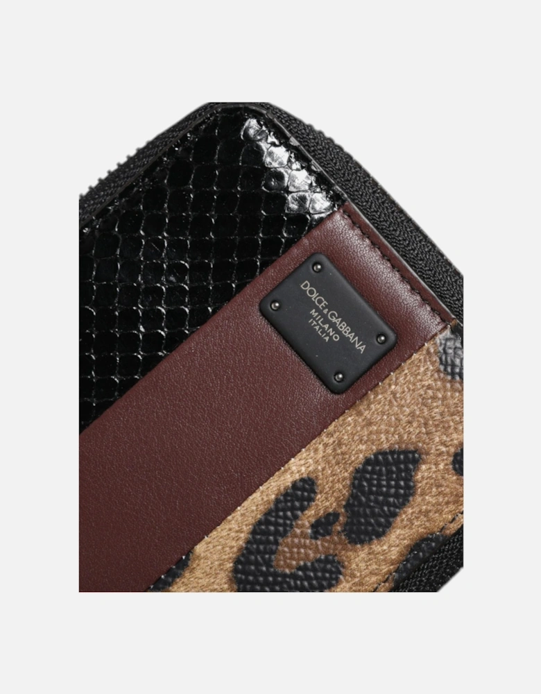 Leather Cardholder with Logo Plaque and Card Slots Women - Multicolor