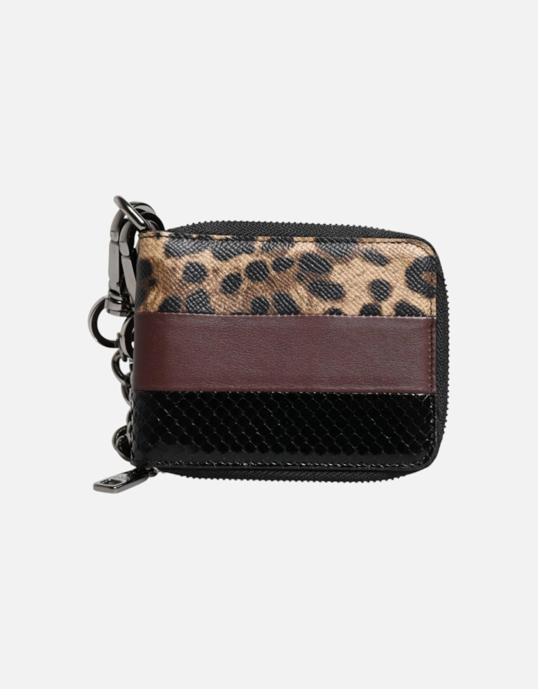 Leather Cardholder with Logo Plaque and Card Slots Women - Multicolor