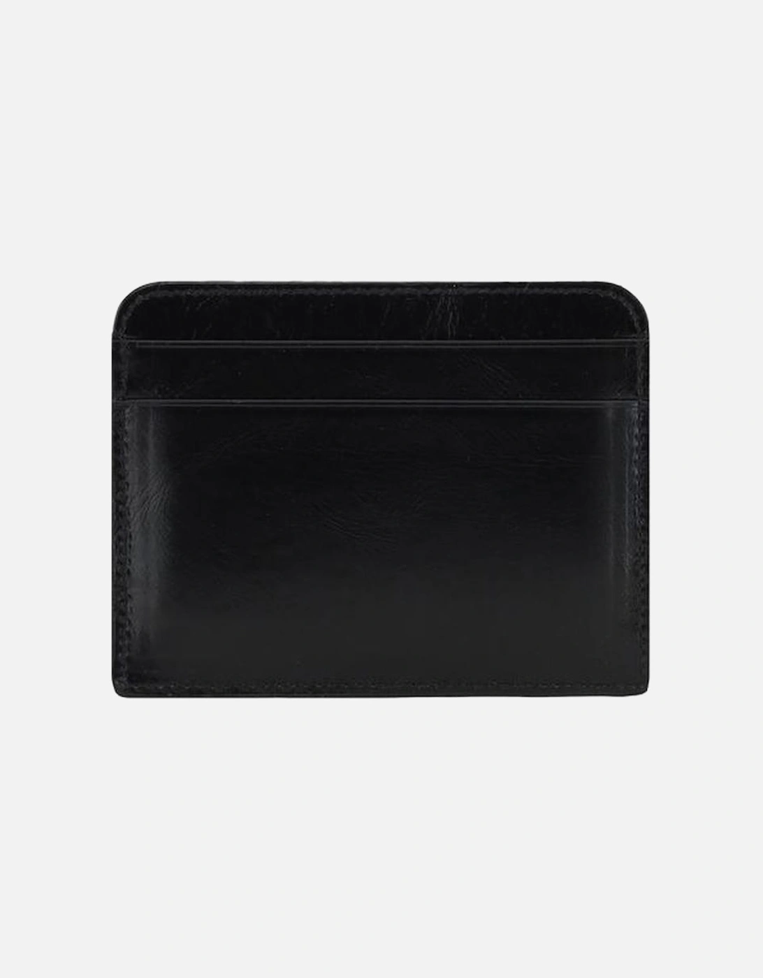 Leather Logoed Card Holder with Monogram Plaque Women - Black Wallets