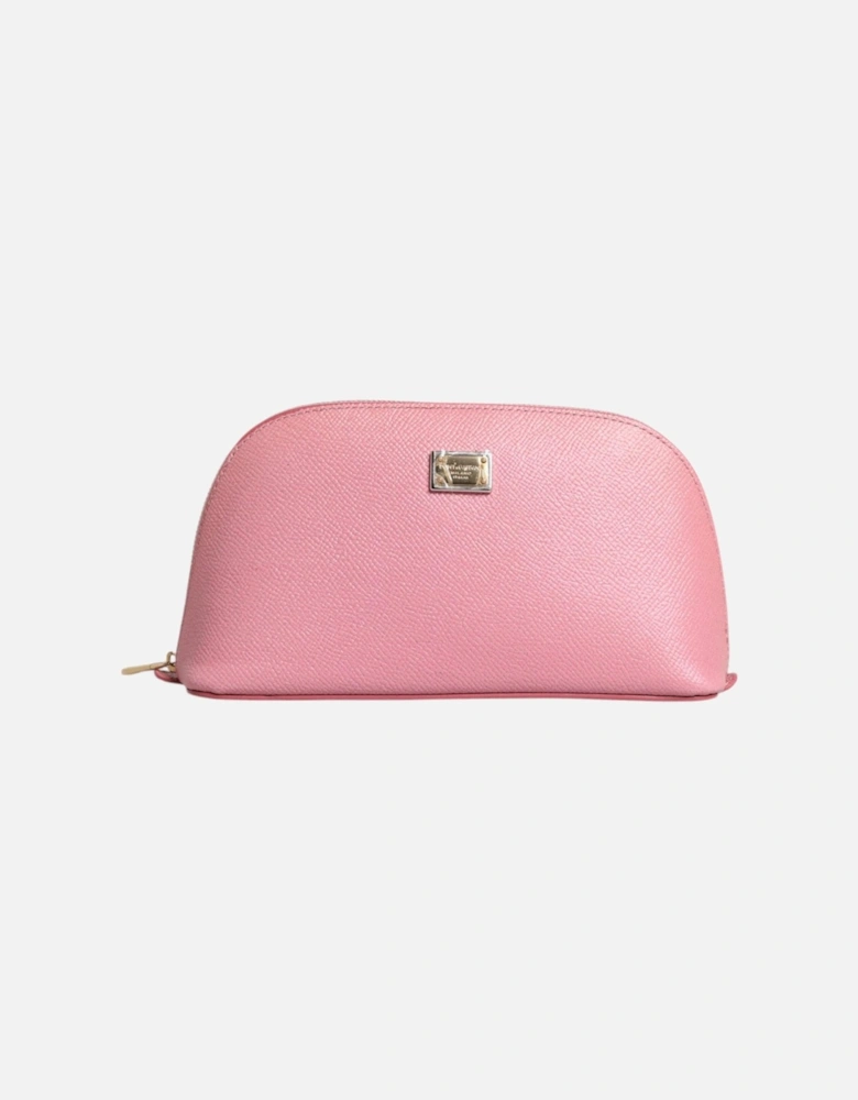 Leather Zip Around Pouch Wallet Women - Pink