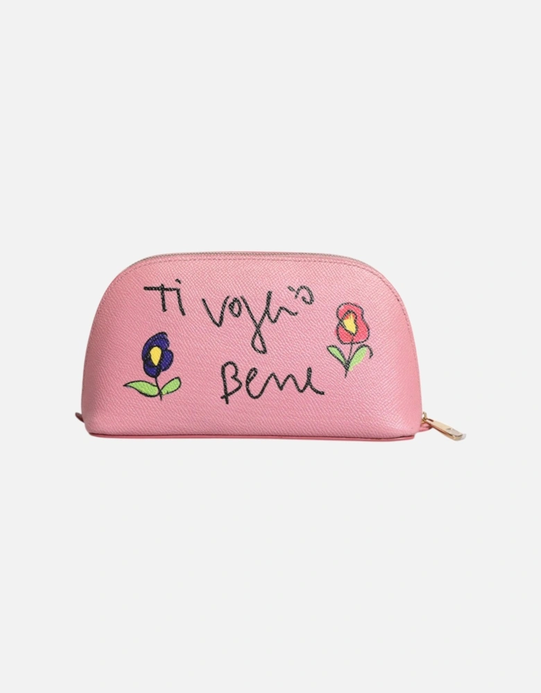 Leather Zip Around Pouch Wallet Women - Pink