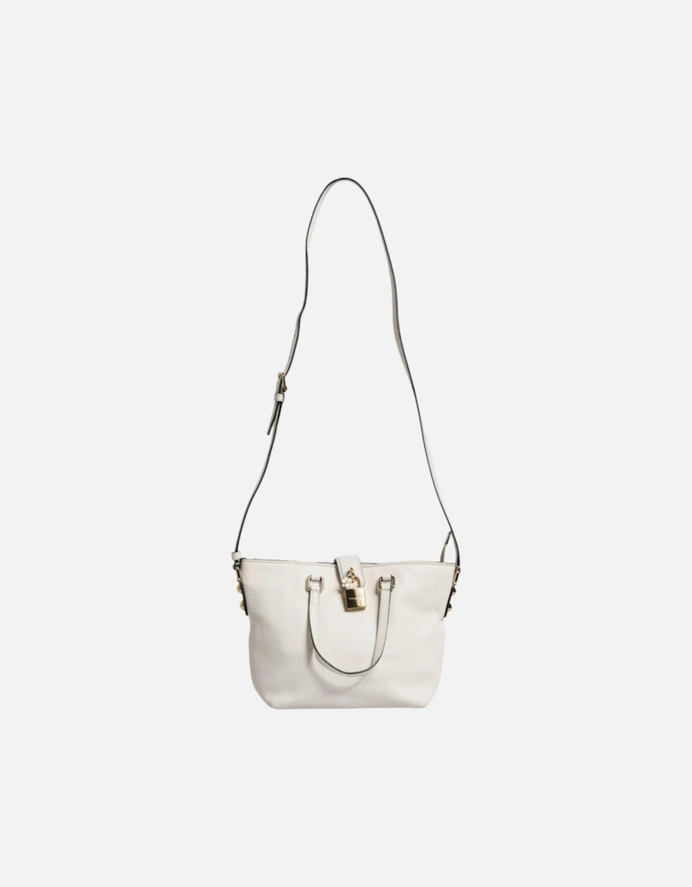 Leather Crossbody Bag with Gold-tone Hardware Women - White