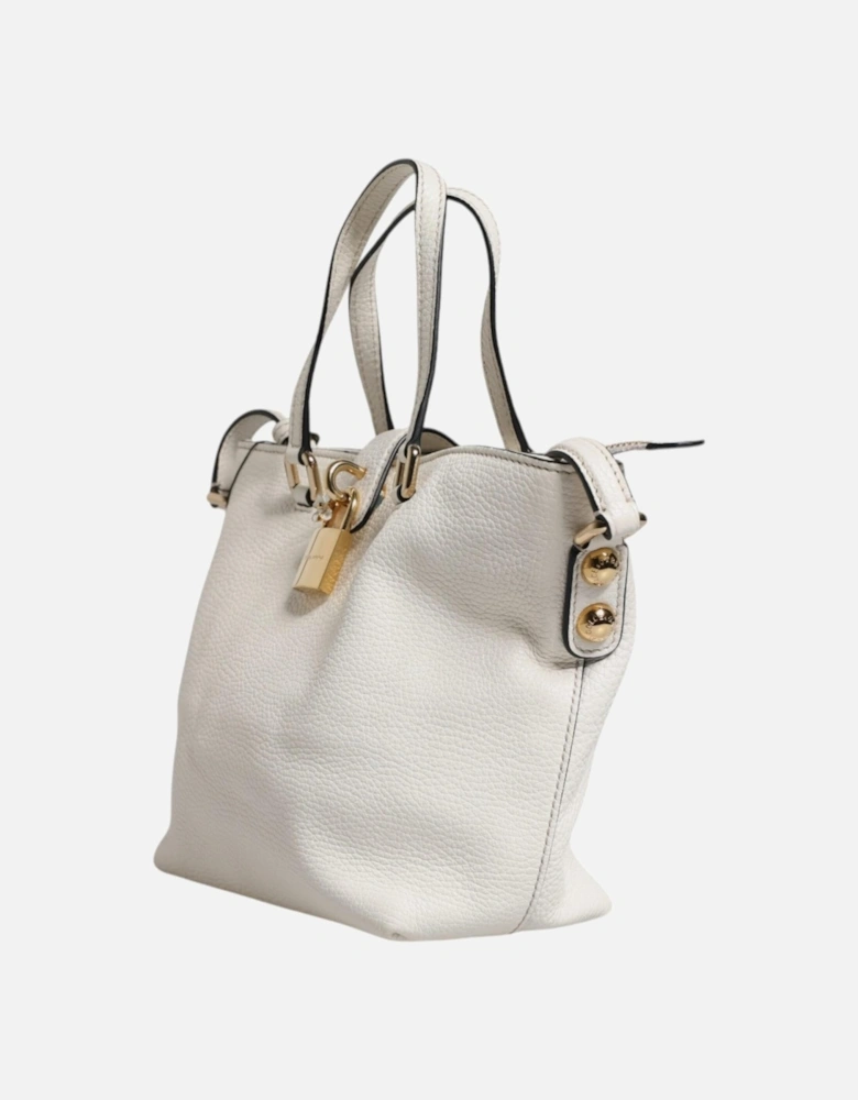 Leather Crossbody Bag with Gold-tone Hardware Women - White