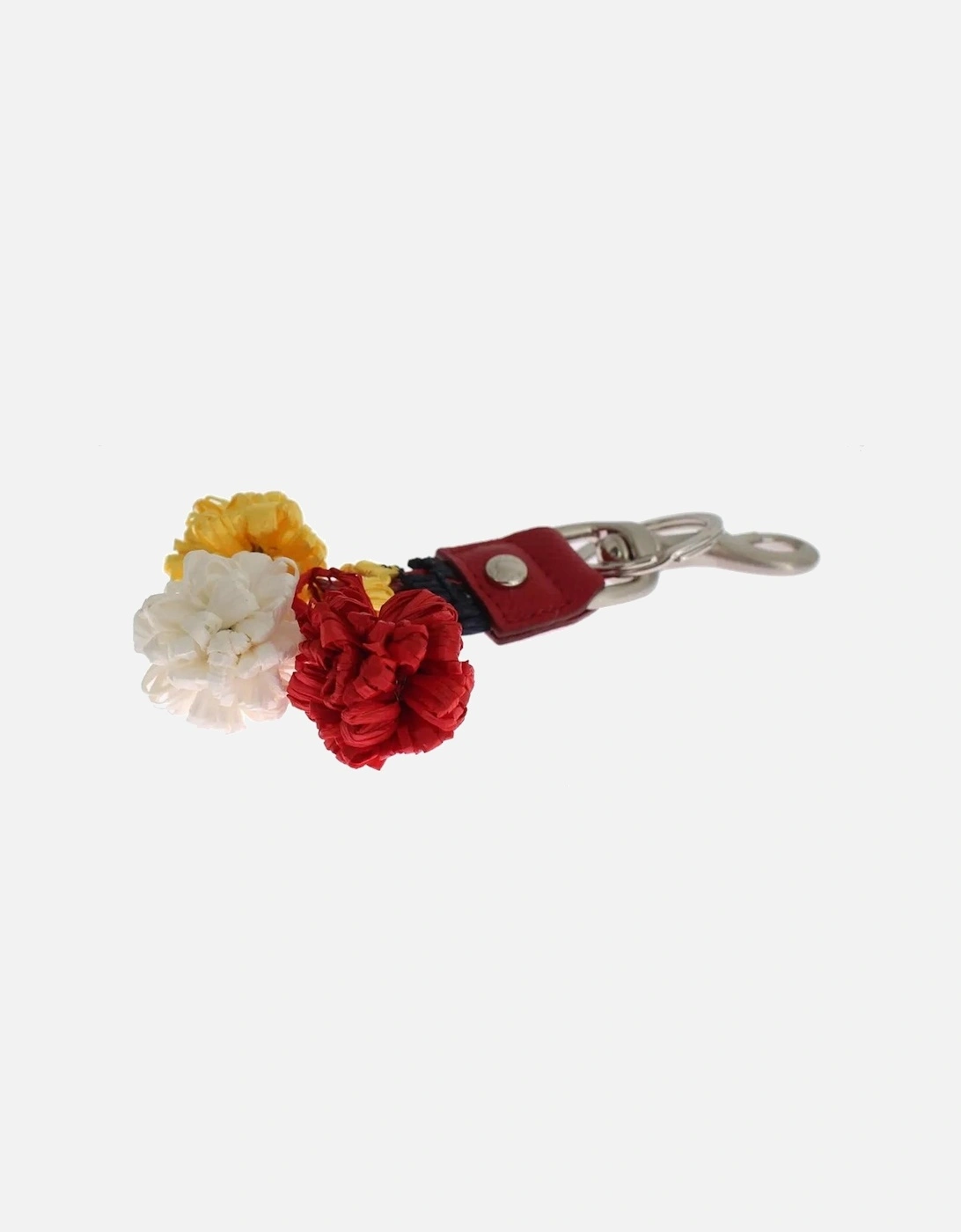 SICILY Raffia Keychain with Silver Metal Detailing Women - Multicolor