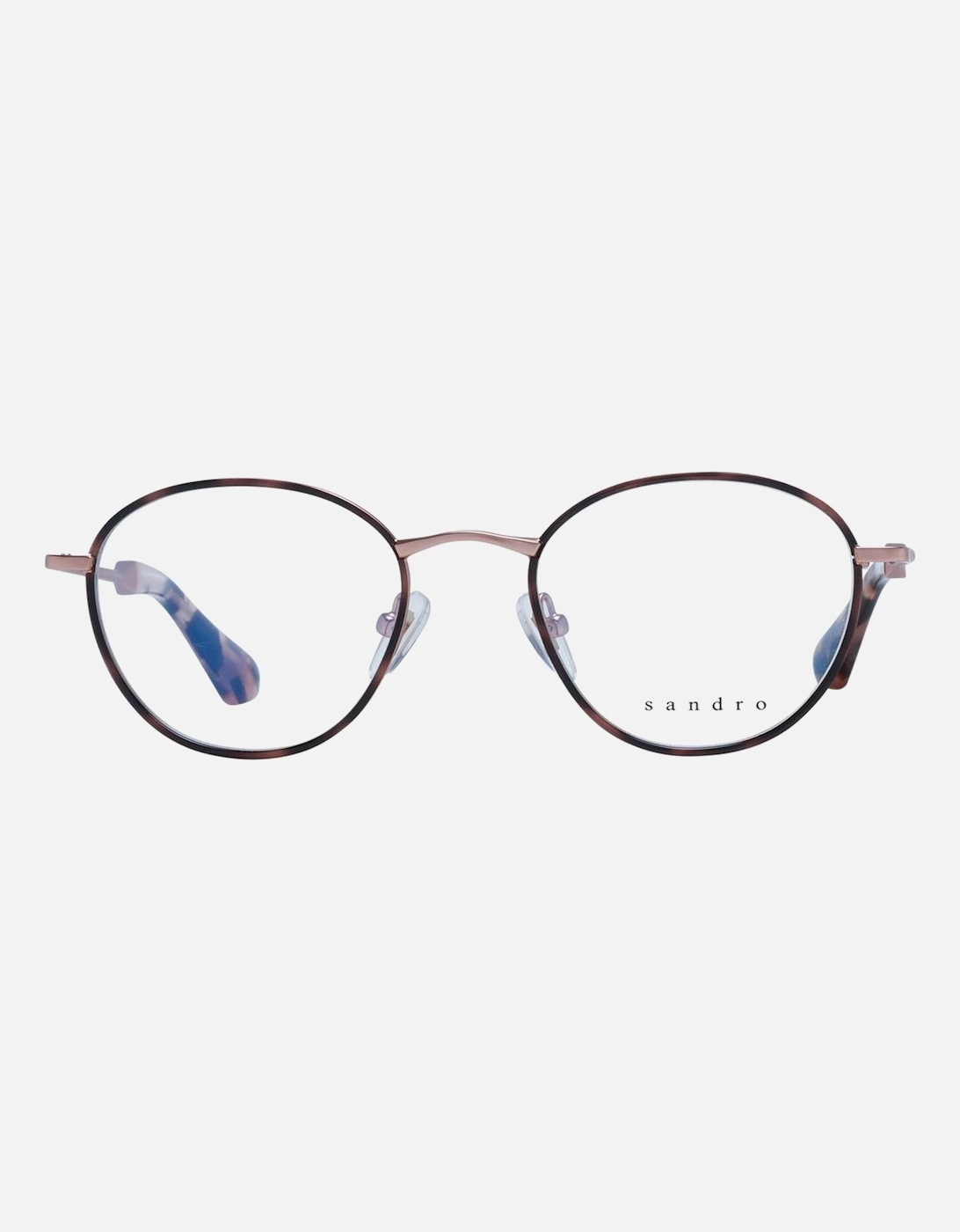 Brown Round Frame Demo Glasses with Plastic Lenses Women