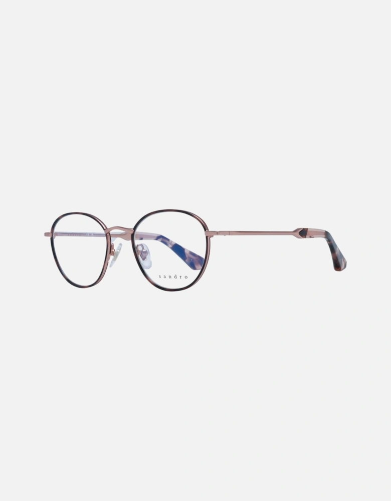 Brown Round Frame Demo Glasses with Plastic Lenses Women