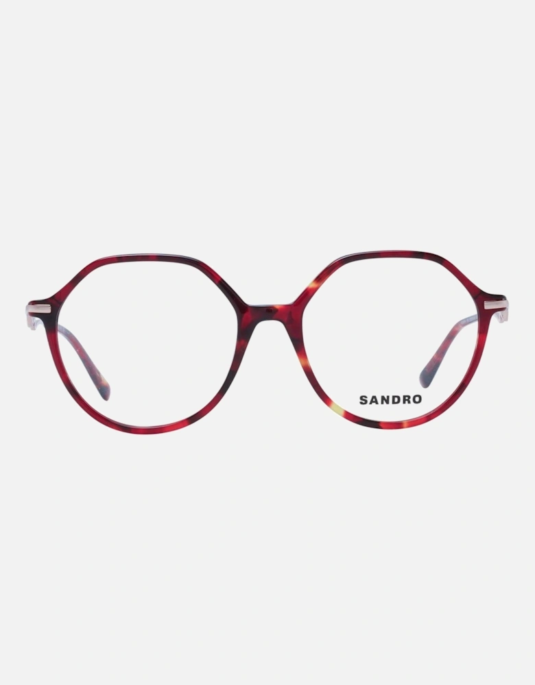 Red Round Acetate Glasses with Demo Lenses - Full Rim Women Frames