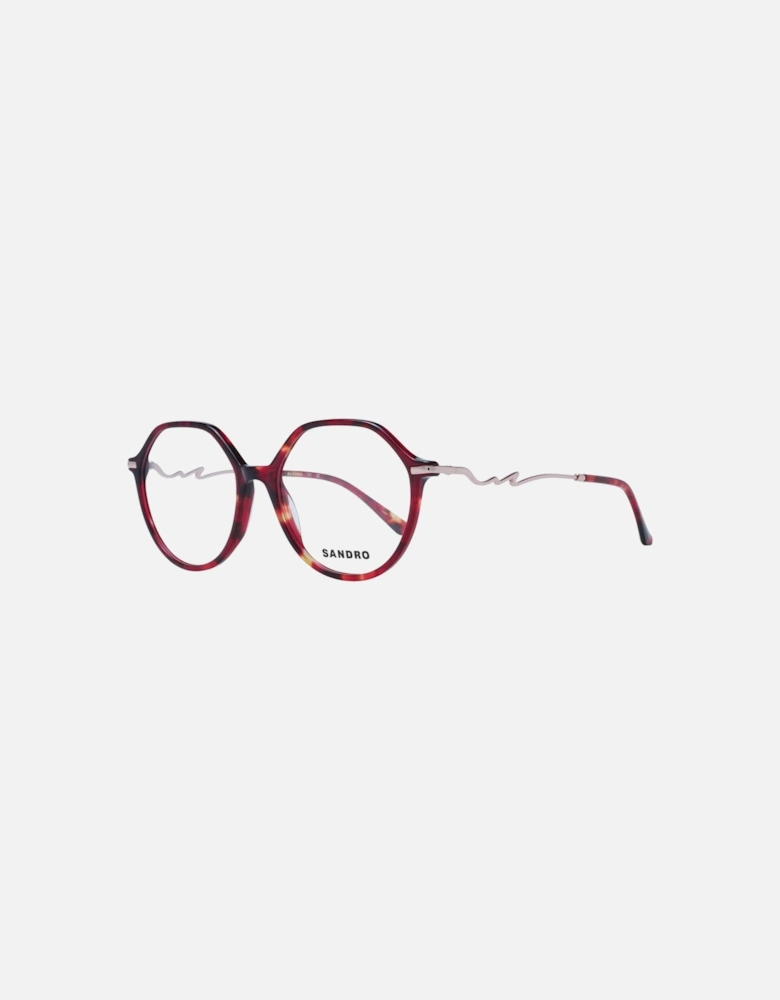 Red Round Acetate Glasses with Demo Lenses - Full Rim Women Frames