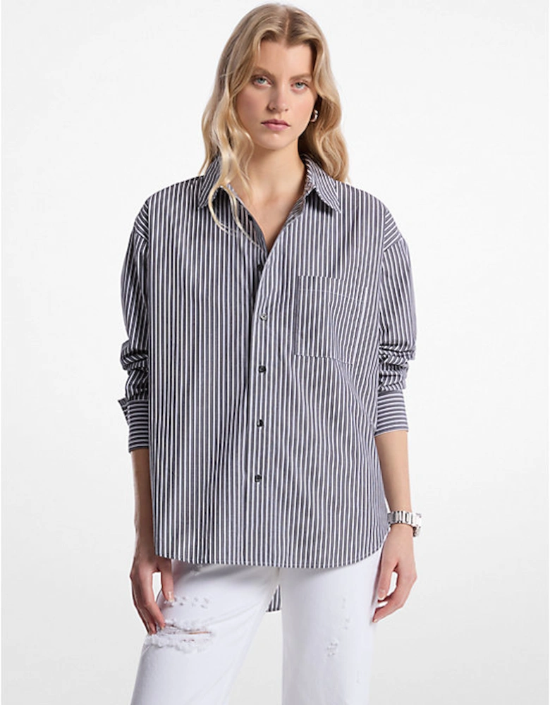 Oversized Striped Cotton Poplin Shirt