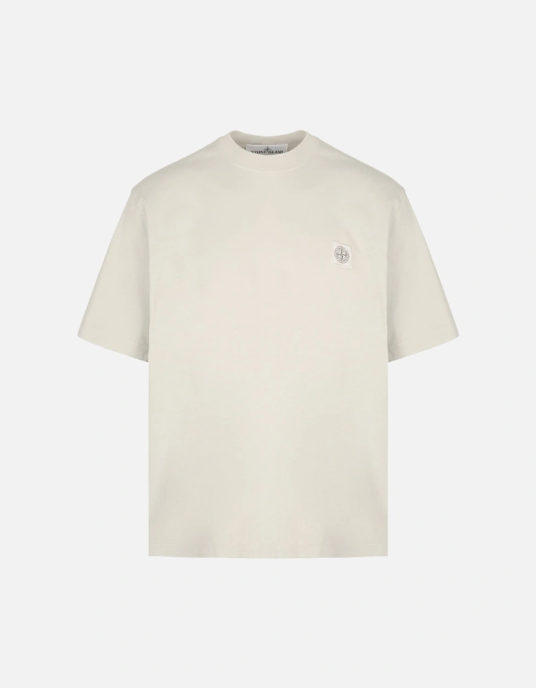 Compass Patch Cotton T-Shirt Beige